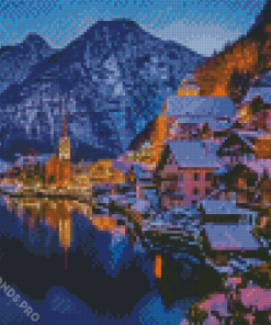 Beautiful Winter Village Diamond Painting