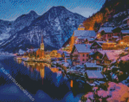 Beautiful Winter Village Diamond Painting