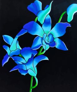 Blue Psychedelic Flower Diamond Painting