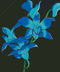 Blue Psychedelic Flower Diamond Painting