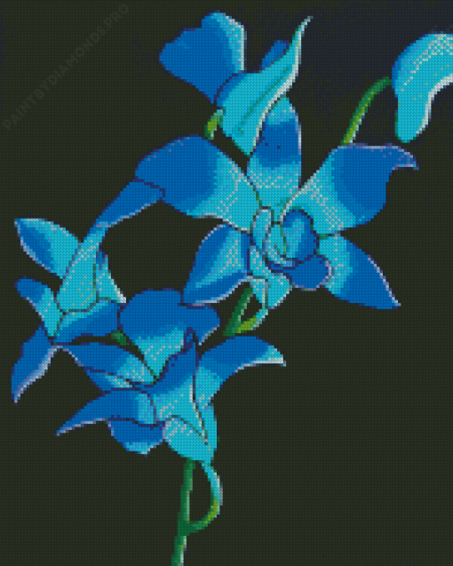 Blue Psychedelic Flower Diamond Painting