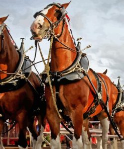 Budweiser Clydesdales Horses Diamond Painting