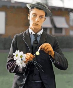 Buster Keaton And Flower Diamond Painting