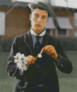 Buster Keaton And Flower Diamond Painting