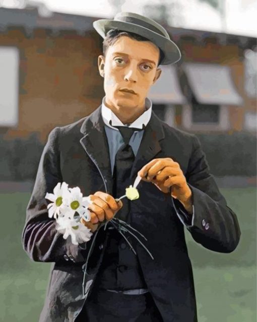 Buster Keaton And Flower Diamond Painting