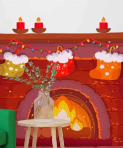 Christmas Fireplace Diamond Painting