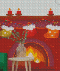 Christmas Fireplace Diamond Painting