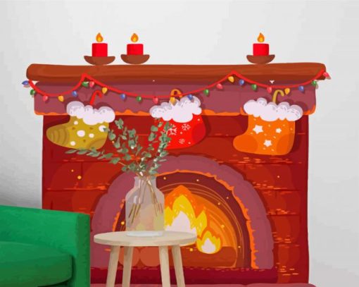 Christmas Fireplace Diamond Painting