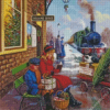 Christmas Train Station Diamond Painting