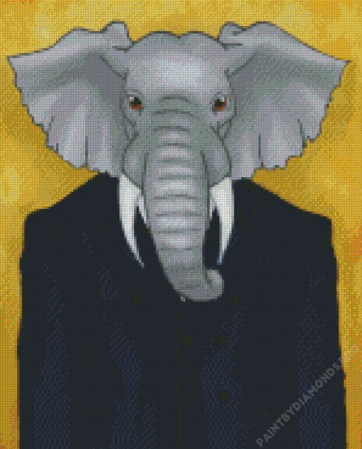 Classy Elephant In Suit Diamond Painting