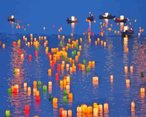 Colorful Floating Lantern Diamond Painting