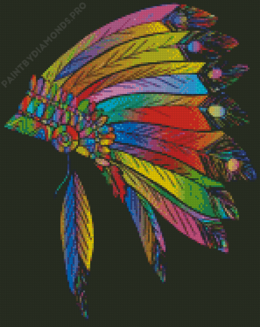 Colorful Indian Headdress Diamond Painting