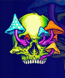 Colorful Mushroom Skull Diamond Painting