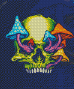 Colorful Mushroom Skull Diamond Painting