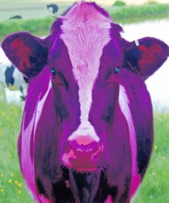 Cute Purple Cow Diamond Painting