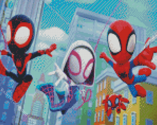 Cute Spidey And Friends Diamond Painting