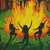 Dancing Witches Silhouette Diamond Painting