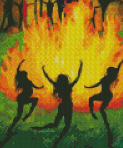 Dancing Witches Silhouette Diamond Painting