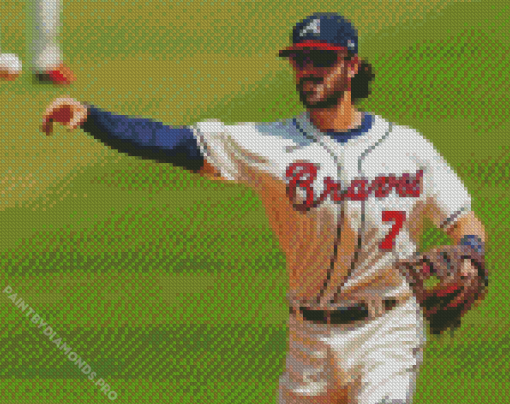 Dansby Swanson Illustration Diamond Painting