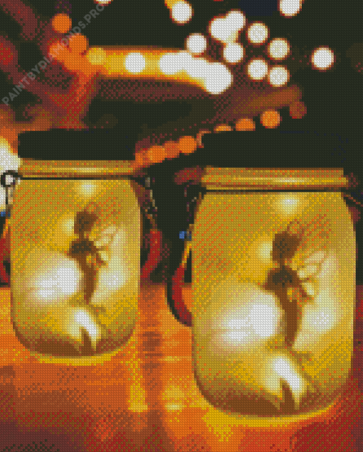 Dragonflies In Mason Jar Diamond Painting