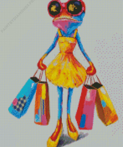 Frog Shopping Diamond Painting