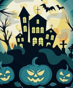 Gloomy Halloween House Diamond Painting