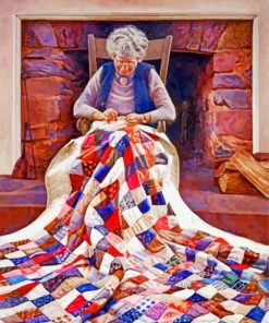 Grandma Quilting Diamond Painting