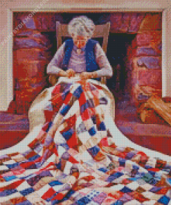 Grandma Quilting Diamond Painting