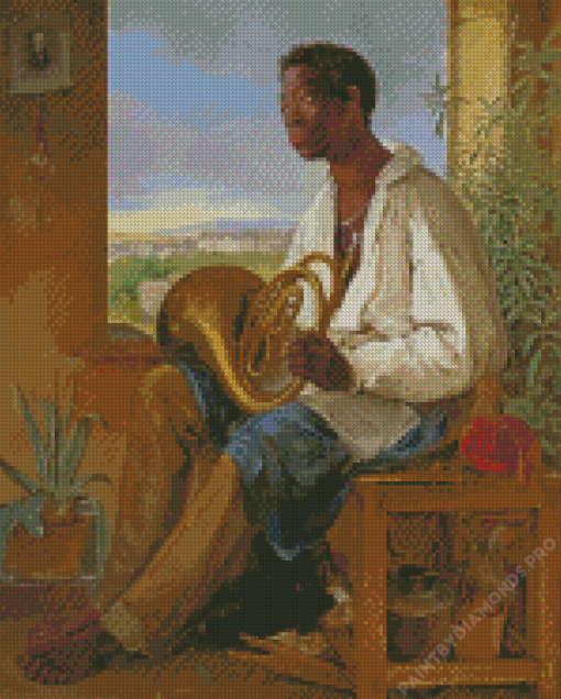 Horn Player Diamond Painting