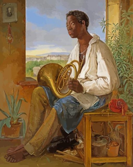 Horn Player Diamond Painting