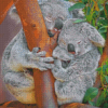 Koala Bears On Tree Diamond Painting