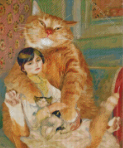 Lady And The Cats Renoir Diamond Painting