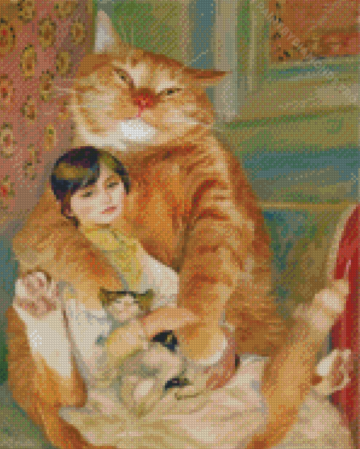 Lady And The Cats Renoir Diamond Painting