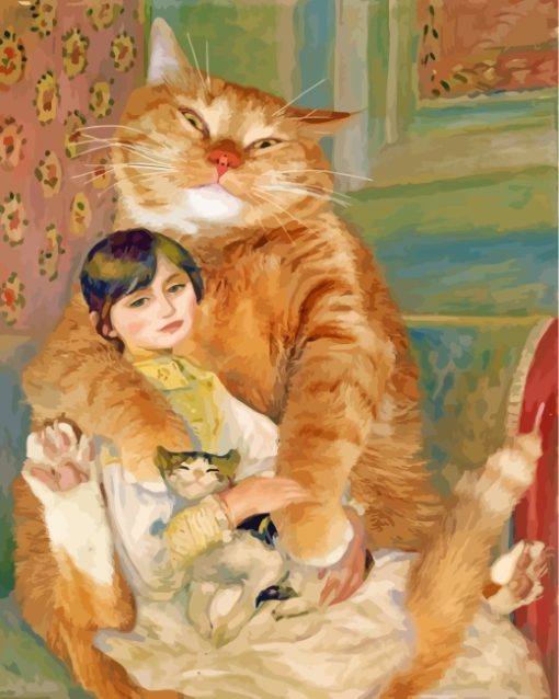 Lady And The Cats Renoir Diamond Painting