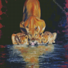 Lioness With Cubs Diamond Painting