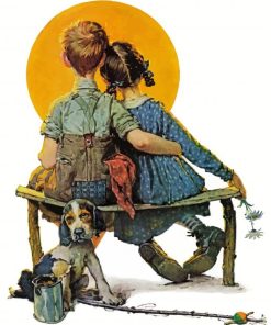 Couple Norman Rockwell Diamond Painting