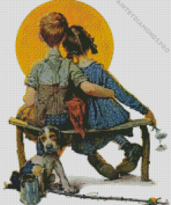 Couple Norman Rockwell Diamond Painting