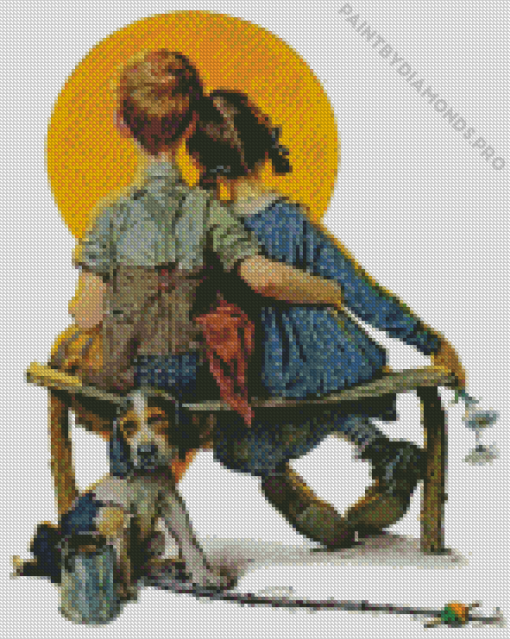 Couple Norman Rockwell Diamond Painting