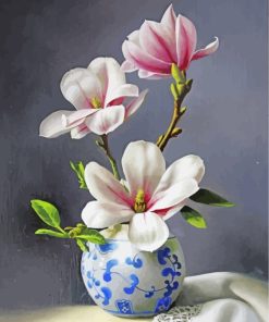 Magnolia Flowers In A Vase Diamond Painting