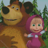 Masha And The Bear Diamond Painting