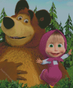 Masha And The Bear Diamond Painting