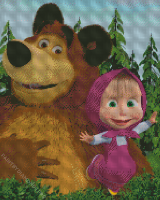 Masha And The Bear Diamond Painting