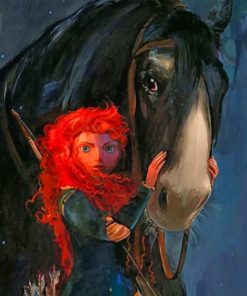 Merida And Black Horse Diamond Painting