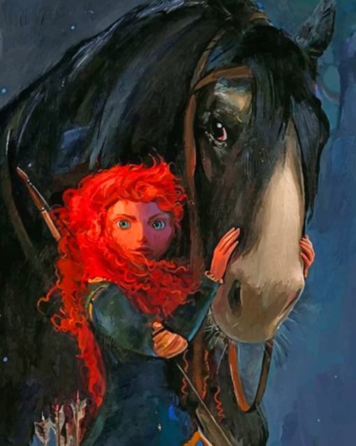 Merida And Black Horse Diamond Painting