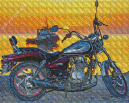 Motorbike Sunset Diamond Painting