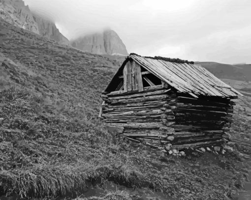 Black And White Barns Diamond Painting