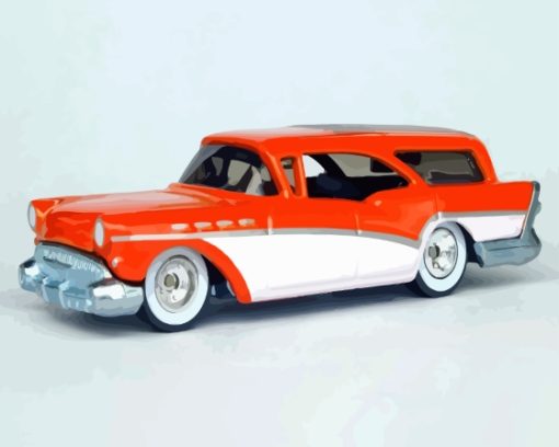 Orange 1957 Buick Diamond Painting