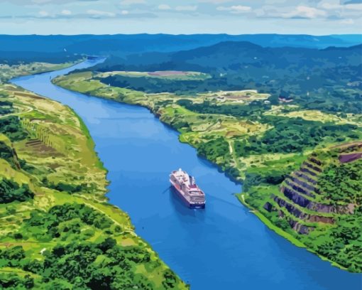 Panama Canal Ship Diamond Painting