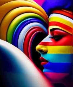 Rainbow Girl Face Diamond Painting