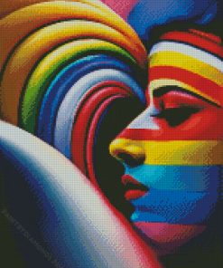 Rainbow Girl Face Diamond Painting